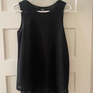 Rudsak Black XS Layered Split Back Tank Blouse
